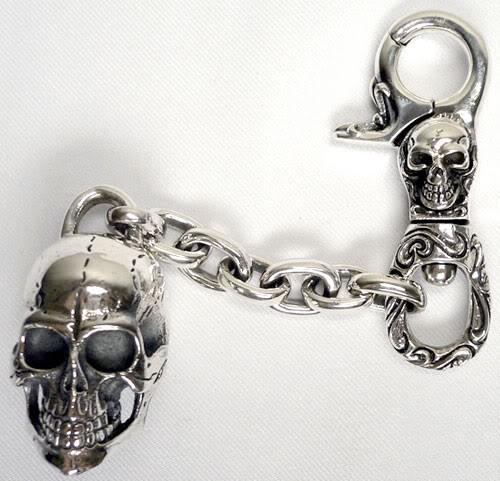 Sterling Silver Skull Keyring