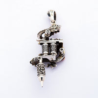 Dragon Tattoo Machine Gun Pendant