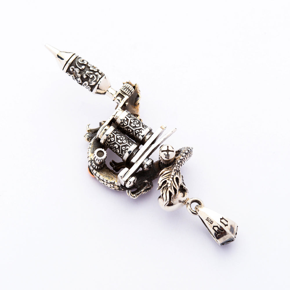 Dragon Tattoo Machine Gun Pendant