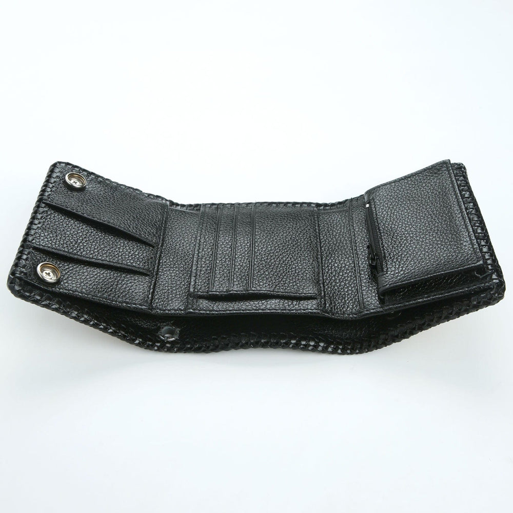 Dark Grey Snake Leather Biker Wallet
