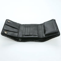 Dark Grey Snake Leather Biker Wallet