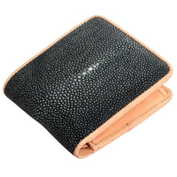 Black Full Polished Genuine Stingray Leather Wallet