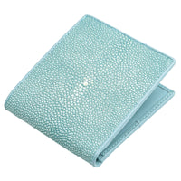 Blue Turquoise Polished Stingray Skin Leather Wallet
