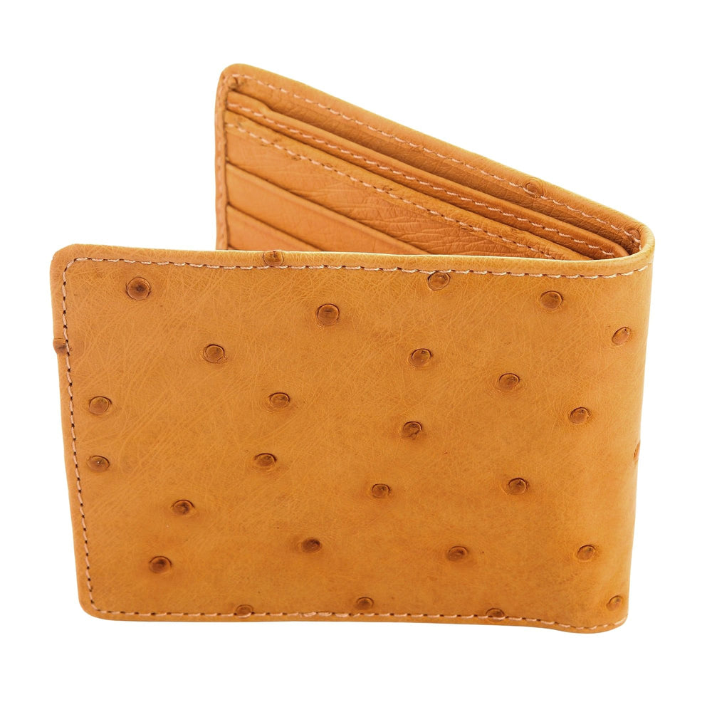 Butter Tan Genuine Ostrich Leather Wallets