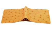 Geldbörsen aus echtem Straußenleder in Butterbraun