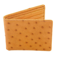 Butter Tan Genuine Ostrich Leather Wallets