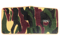 Geldbörse aus echtem Rochenleder in Camouflage-Optik