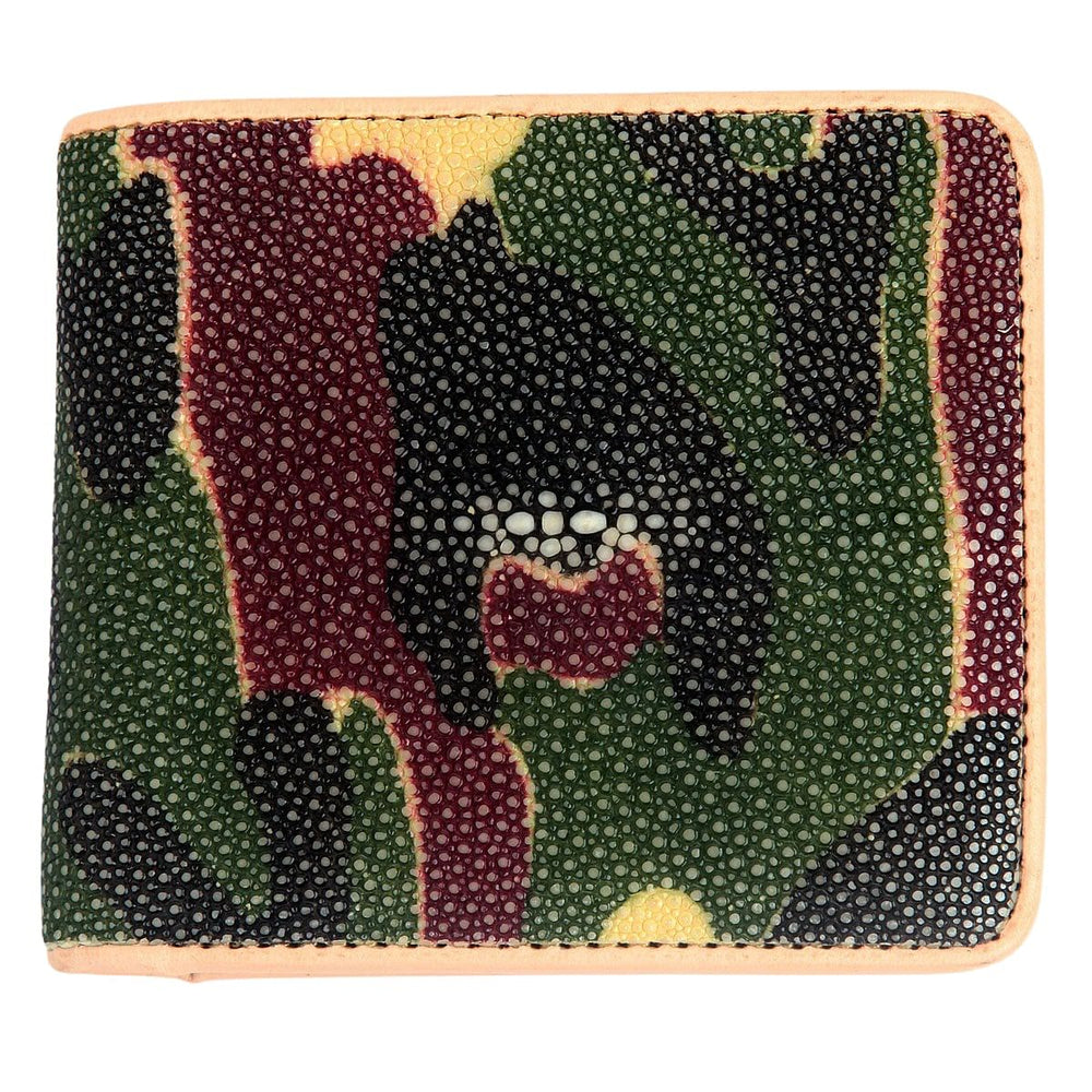 Geldbörse aus echtem Rochenleder in Camouflage-Optik