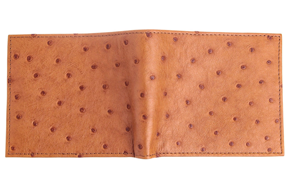 Light Brown Tan Ostrich Leather Wallet