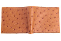 Light Brown Tan Ostrich Leather Wallet