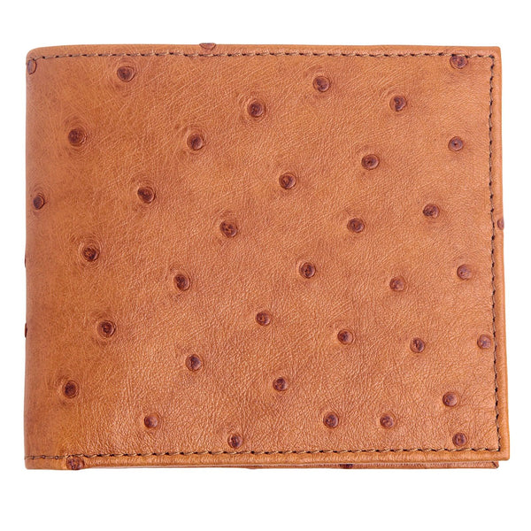 Light Brown Tan Ostrich Leather Wallet