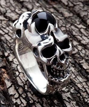 Onyx Skull Rings Biker Jewelry Silverringsmen