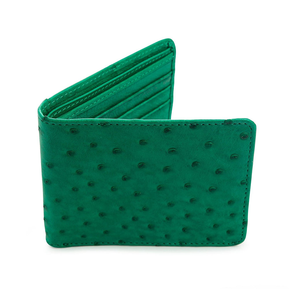 Ostrich Wallet Genuine Skin Green