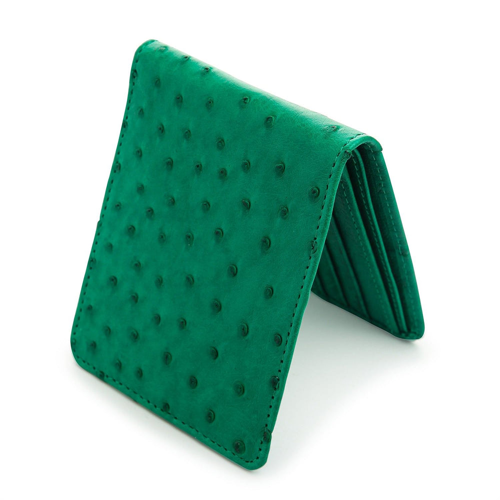 Ostrich Wallet Genuine Skin Green