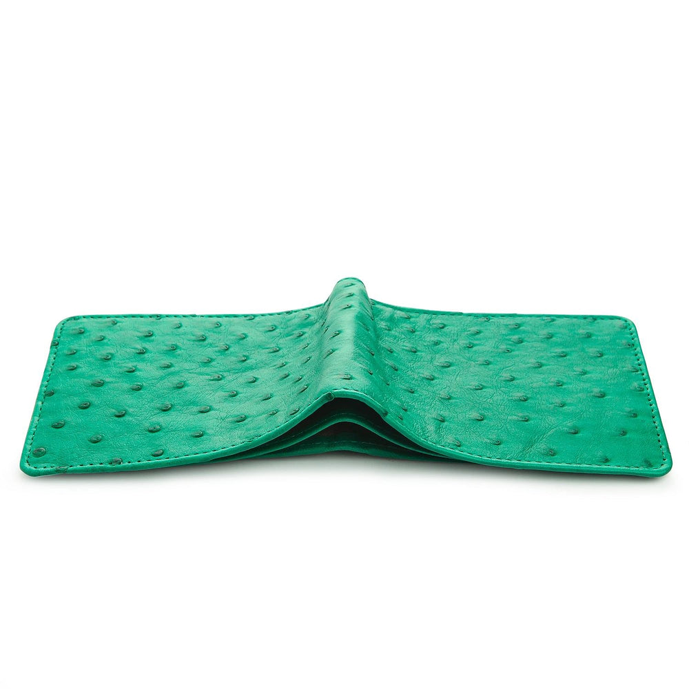 Ostrich Wallet Genuine Skin Green