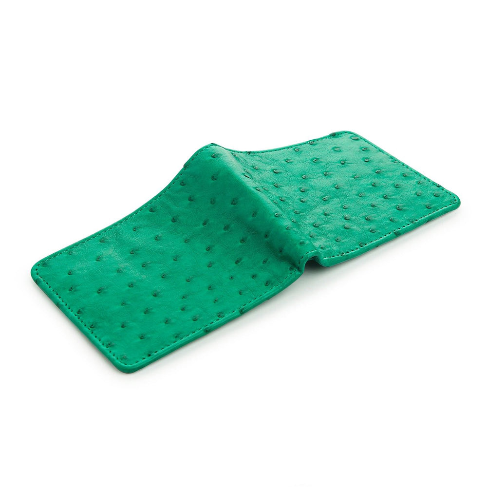 Ostrich Wallet Genuine Skin Green