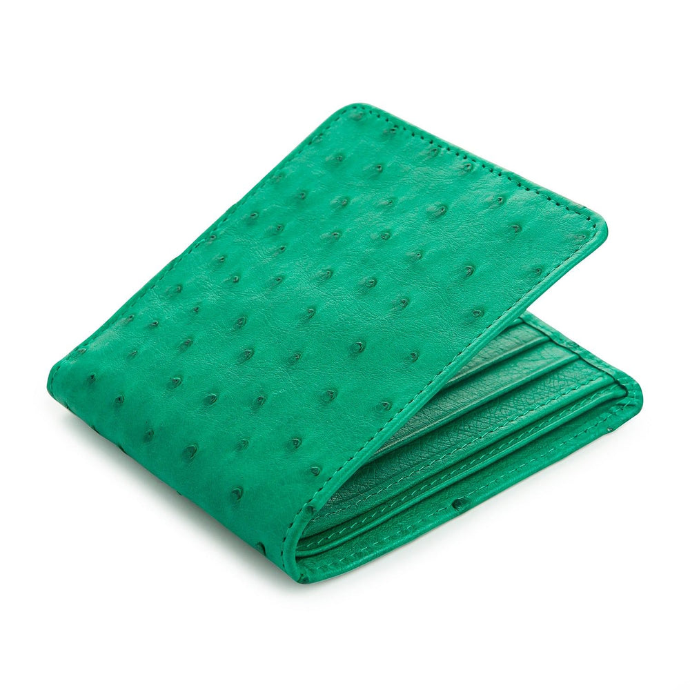 Ostrich Wallet Genuine Skin Green