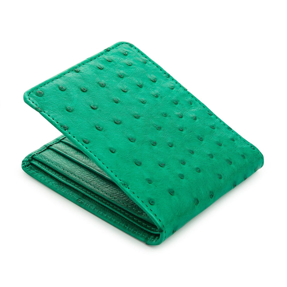 Ostrich Wallet Genuine Skin Green