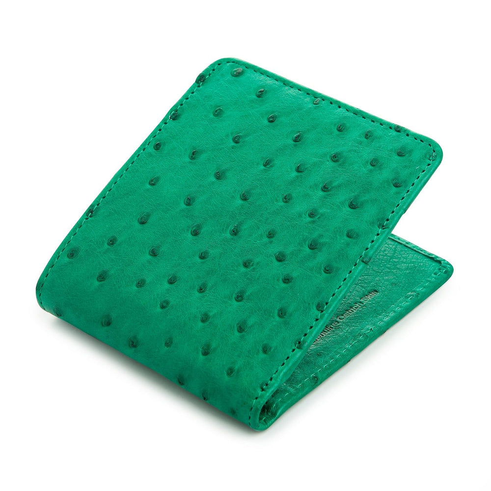 Ostrich Wallet Genuine Skin Green