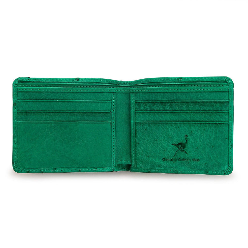 Ostrich Wallet Genuine Skin Green