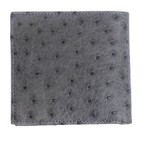 Grey Genuine Ostrich Skin Leather Wallets