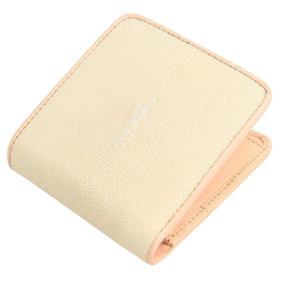 Men's Long White Pearl Stingray Leather Wallet
