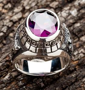 Purple Japanese Tiger Dragon Mens Ring