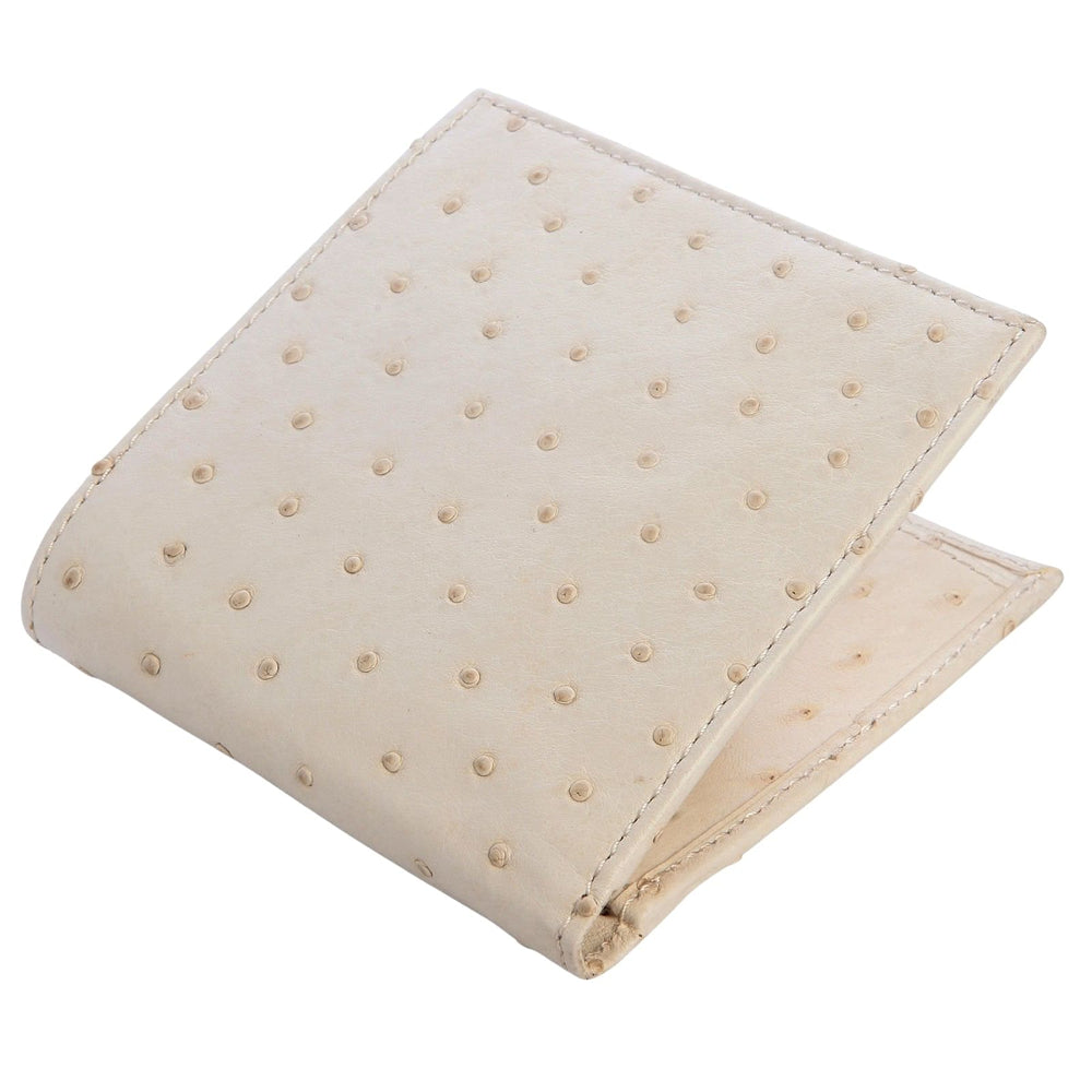 Ivory White Genuine Ostrich Skin Leather Wallets