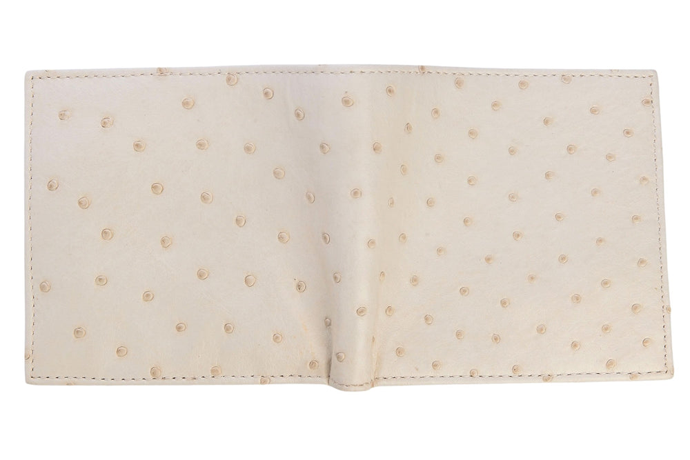 Ivory White Genuine Ostrich Skin Leather Wallets