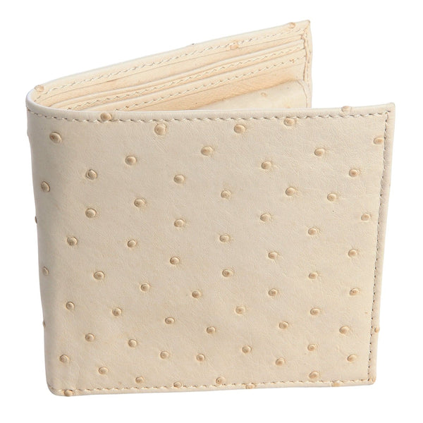 Ivory White Genuine Ostrich Skin Leather Wallets