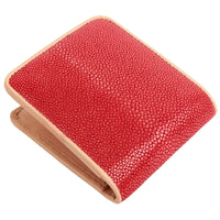 Thick Red Genuine Stingray Leather Wallet