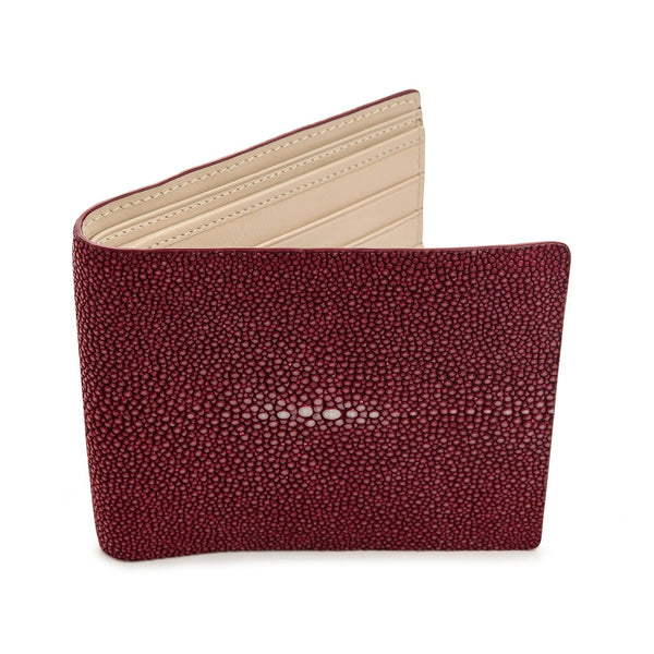 Red Burgundy Stingray Skin Wallet