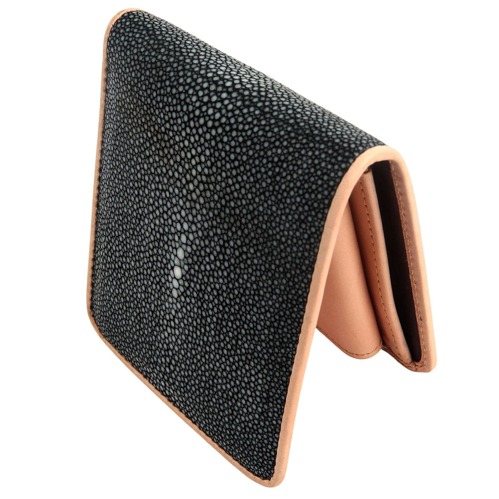 Black Full Polished Genuine Stingray Leather Wallet