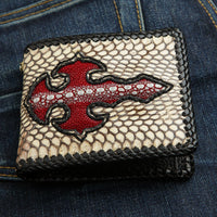 Genuine Snake Skin Stingray Cross Biker Wallet