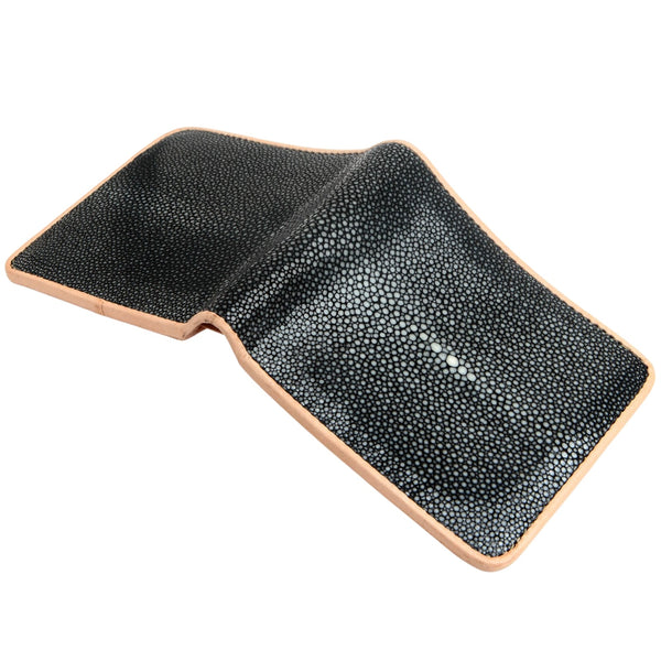 Black Full Polished Genuine Stingray Leather Wallet